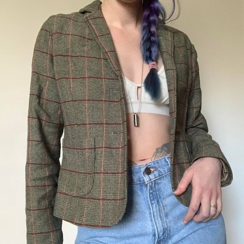 Gap Plaid Blazer Jacket - image 1
